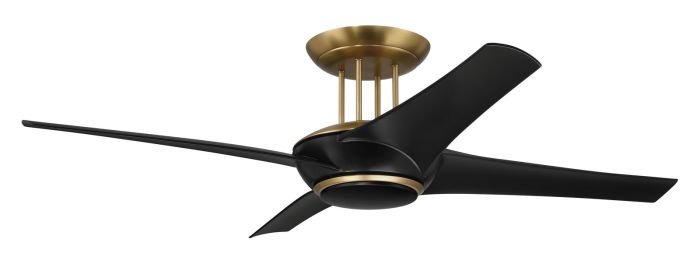 54" Cam in Flat Black/Satin Brass w/ Flat Black Blades Ceiling Fan CRAFTMADE