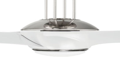 Antique Hardware 54" Cam in White/Polished Nickel w/ White Blades Ceiling Fan