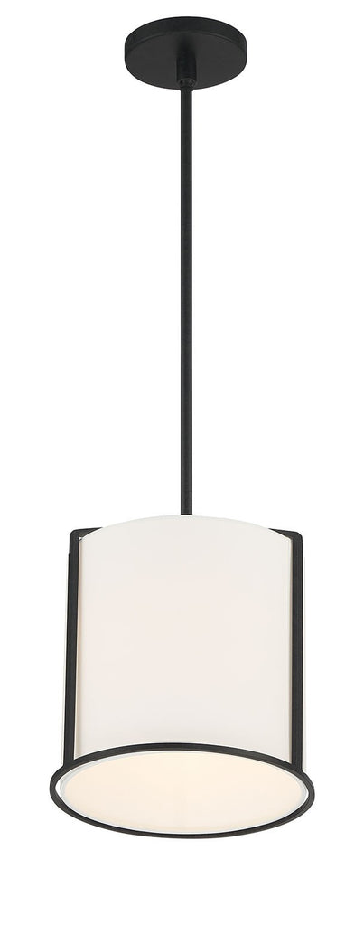 Carlyn 1 Light Black Mini Pendant Pendant Crystorama