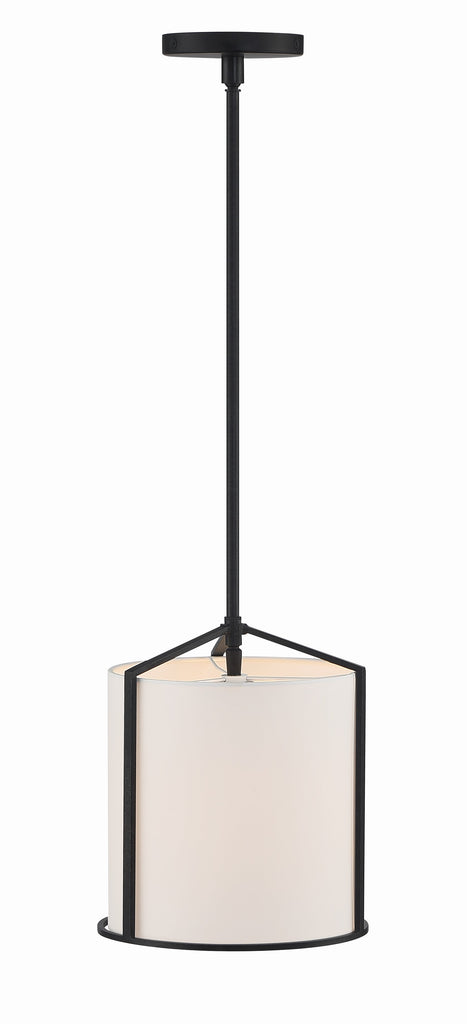 Carlyn 1 Light Black Mini Pendant Pendant Crystorama