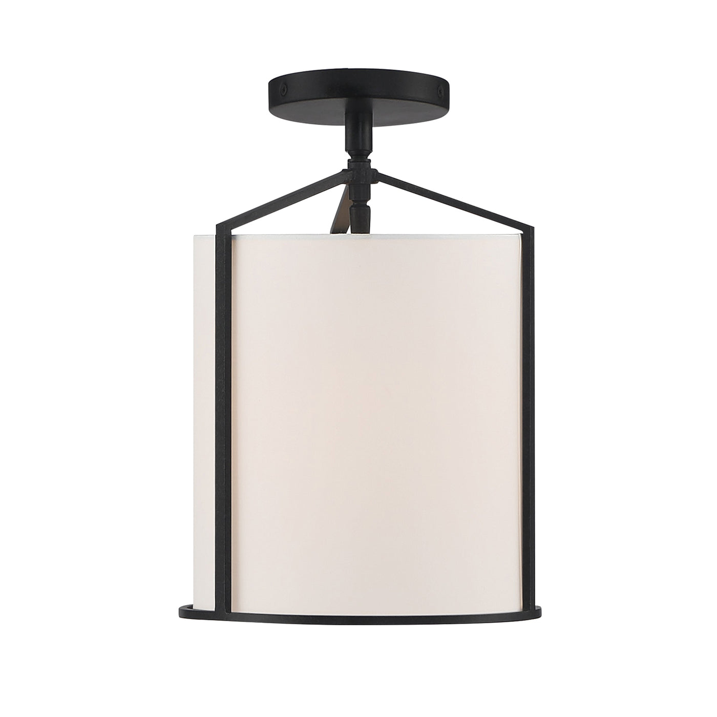 Carlyn 1 Light Black Semi Flush Mount Semi Flush Crystorama