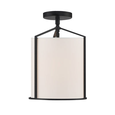 Carlyn 1 Light Black Semi Flush Mount Semi Flush Crystorama