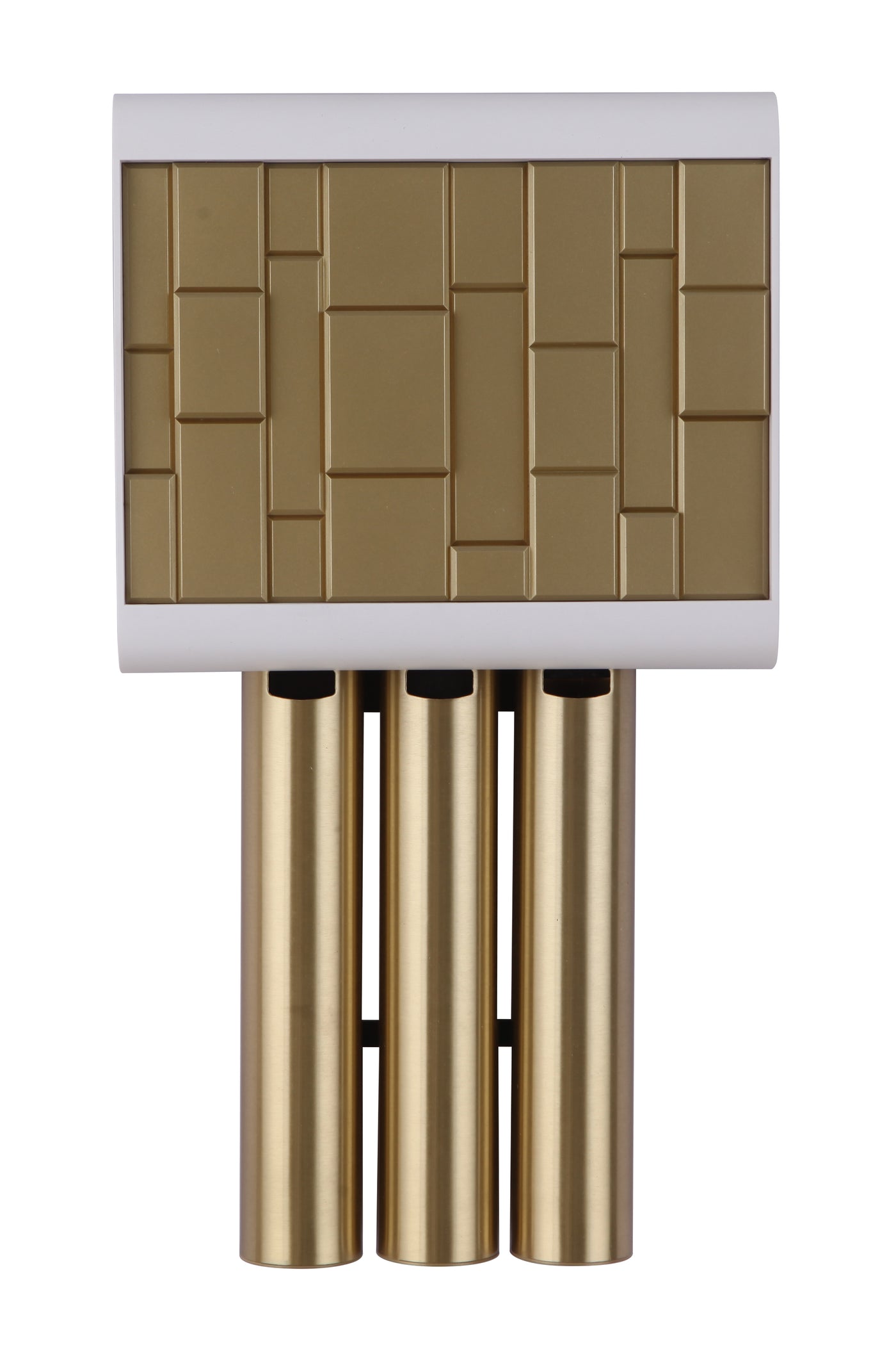 Westminster 3 Tube Contemporary Chime in White/Satin Brass Door Chime Craftmade