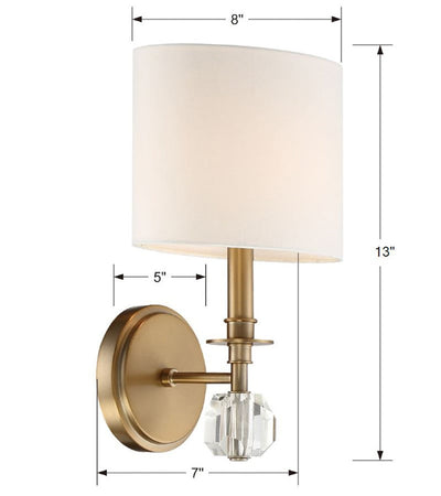 Chimes 1 Light Aged Brass Sconce Wall Sconce Crystorama