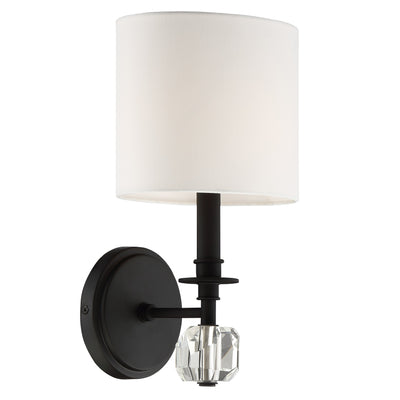 Chimes 1 Light Black Forged Sconce Wall Sconce Crystorama