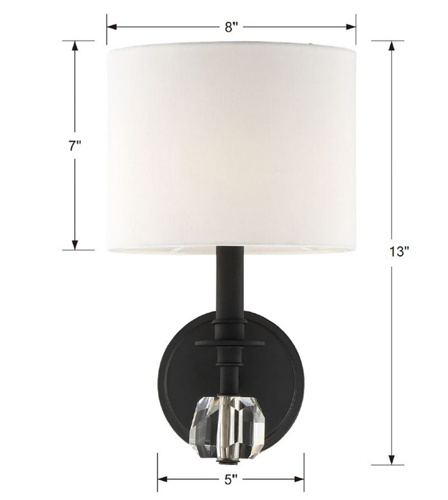 Chimes 1 Light Black Forged Sconce Wall Sconce Crystorama