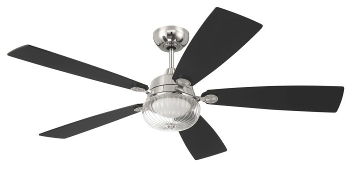 52" Chandler in Polished Nickel w/ Flat Black/Greywood Blades Ceiling Fan CRAFTMADE