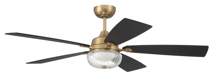 52" Chandler in Satin Brass w/ Flat Black/Black Walnut Blades Ceiling Fan CRAFTMADE