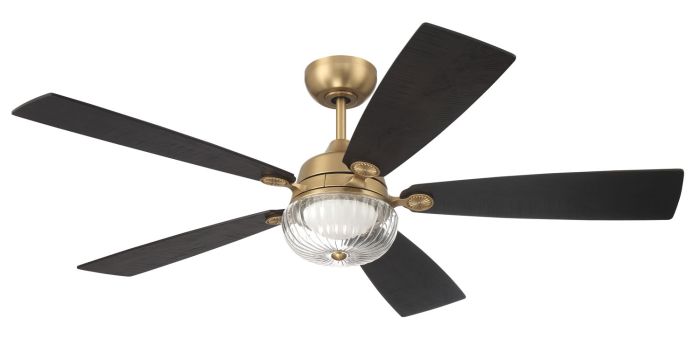 52" Chandler in Satin Brass w/ Flat Black/Black Walnut Blades Ceiling Fan CRAFTMADE