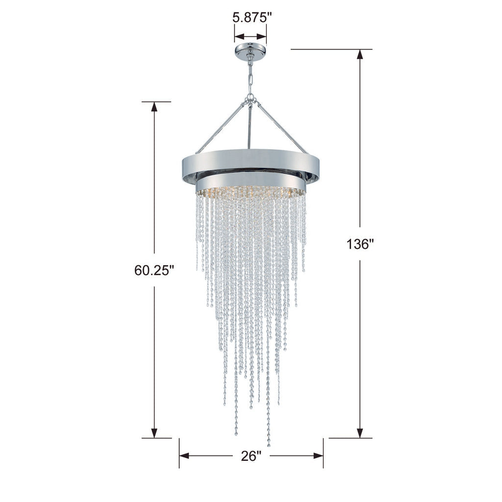 Clarksen 6 Light Polished Nickel Chandelier Chandelier Crystorama