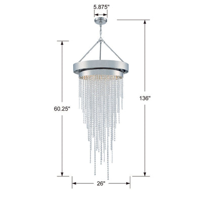 Clarksen 6 Light Polished Nickel Chandelier Chandelier Crystorama