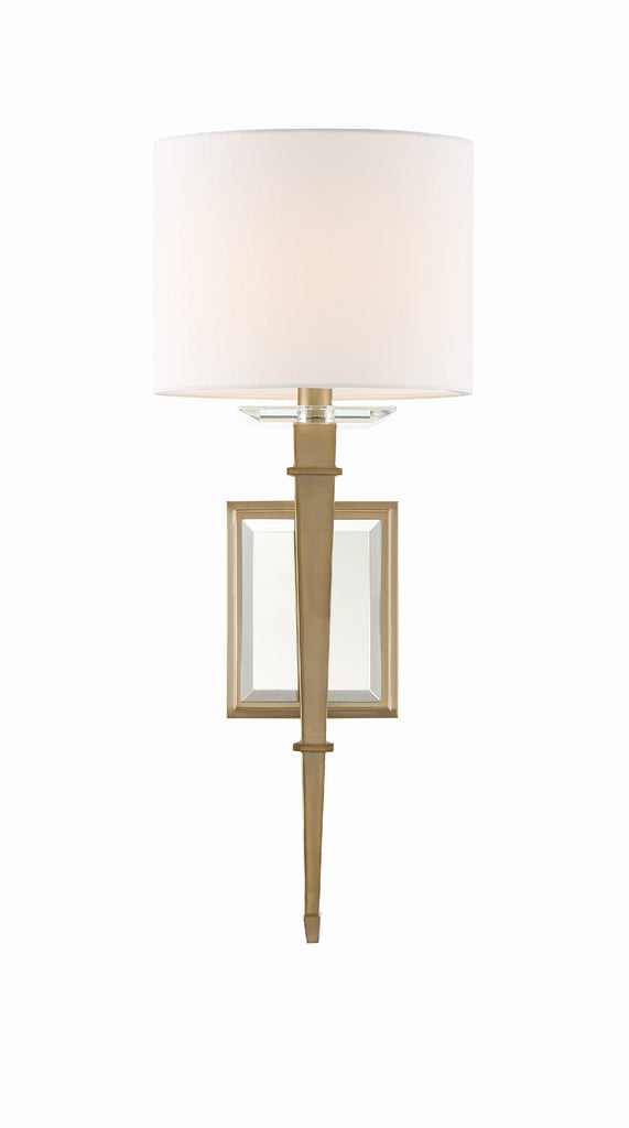 Clifton 1 Light Aged Brass Sconce Wall Sconce Crystorama