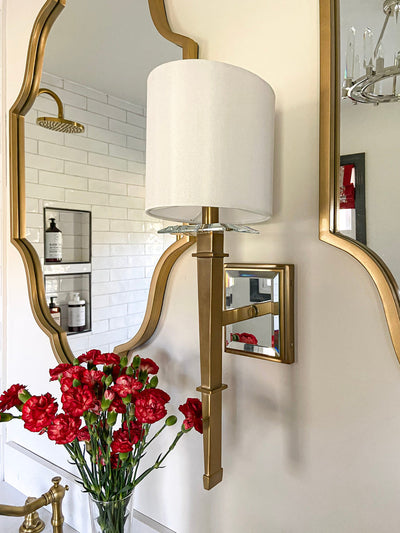 Clifton 1 Light Aged Brass Sconce Wall Sconce Crystorama