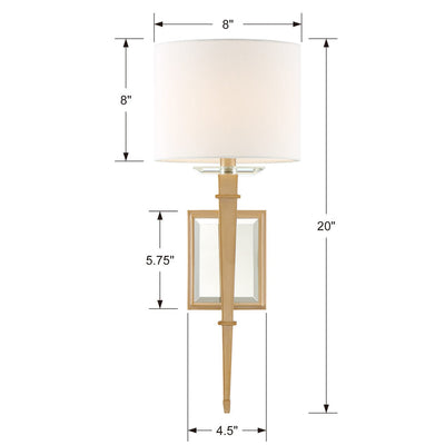 Clifton 1 Light Aged Brass Sconce Wall Sconce Crystorama