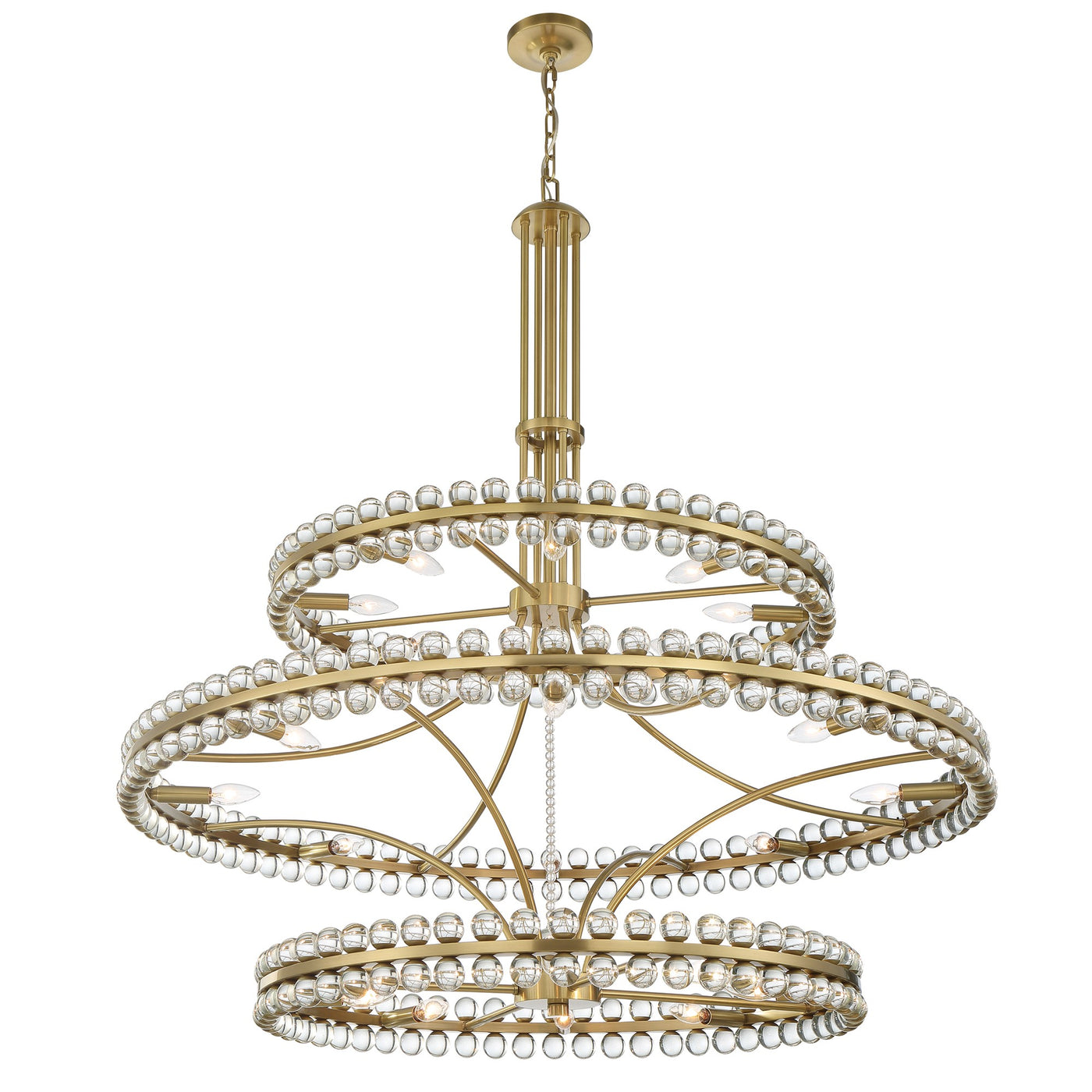 Clover 24 Light Aged Brass Chandelier Chandelier Crystorama