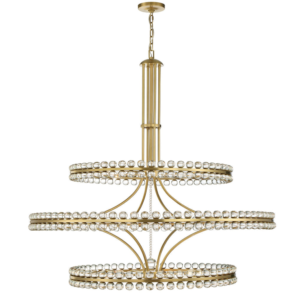 Clover 24 Light Aged Brass Chandelier Chandelier Crystorama