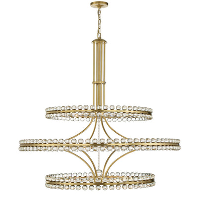 Clover 24 Light Aged Brass Chandelier Chandelier Crystorama