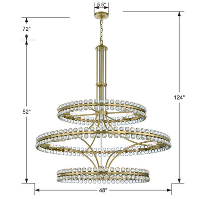 Clover 24 Light Aged Brass Chandelier Chandelier Crystorama