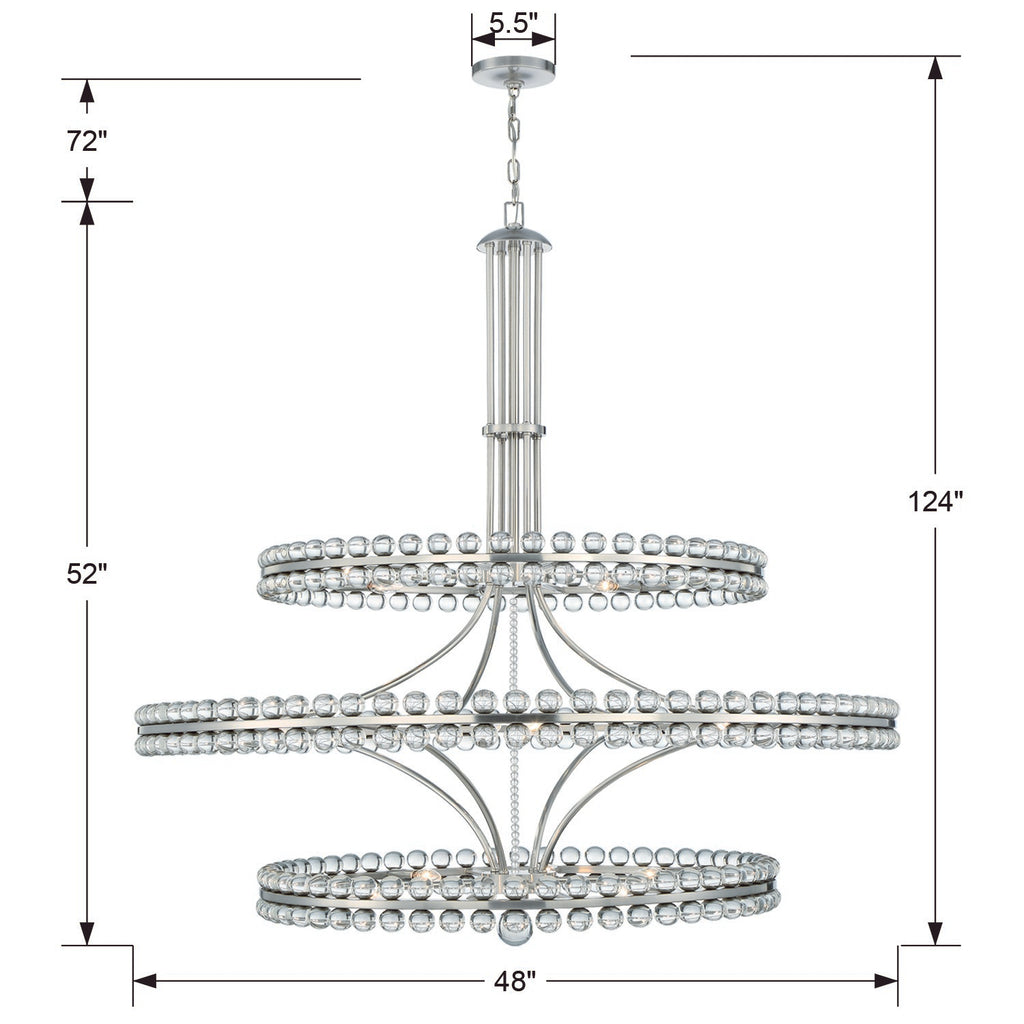 Clover 24 Light Aged Brass Chandelier Chandelier Crystorama