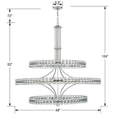 Clover 24 Light Aged Brass Chandelier Chandelier Crystorama