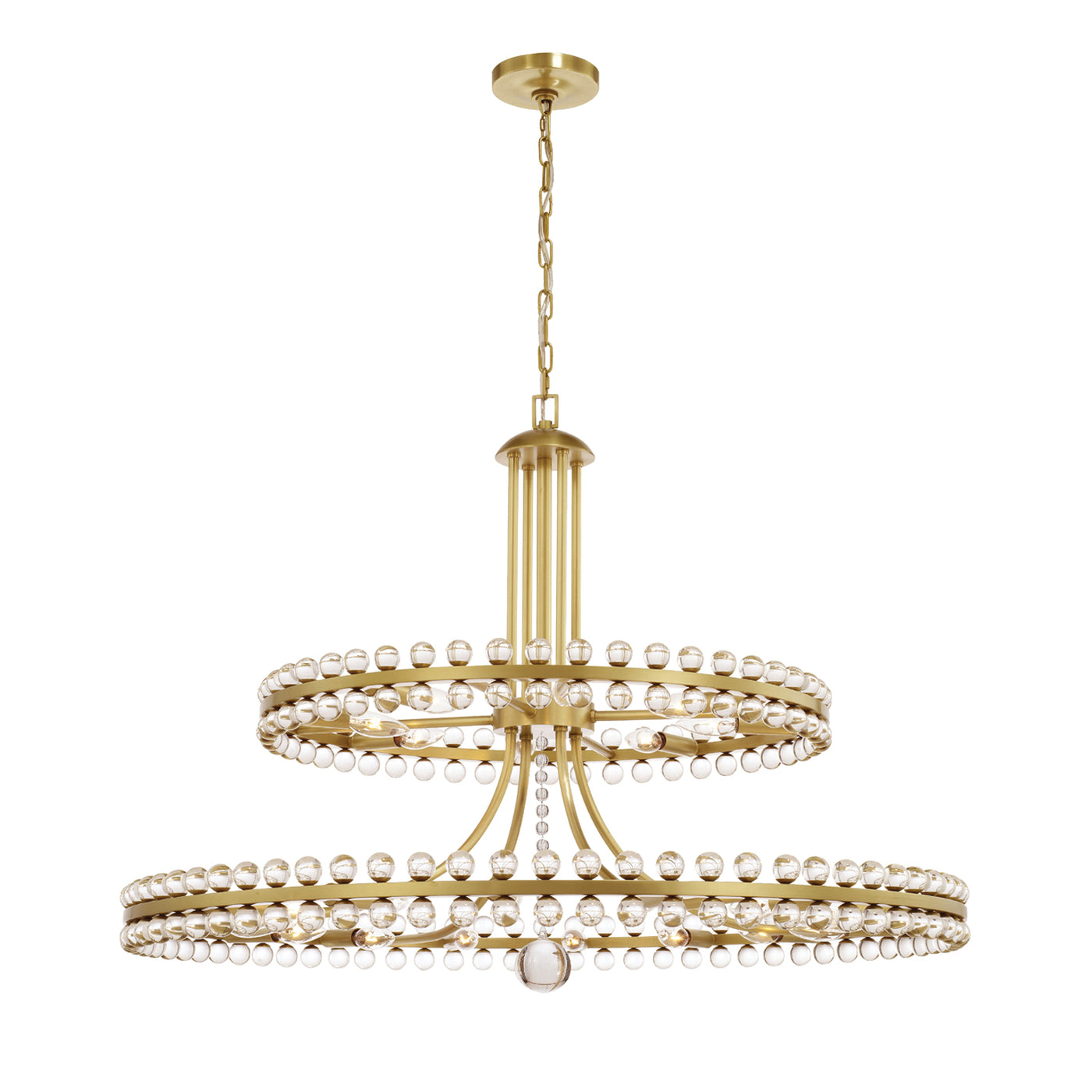 Clover 24 Light Aged Brass Two-tier Chandelier Chandelier Crystorama