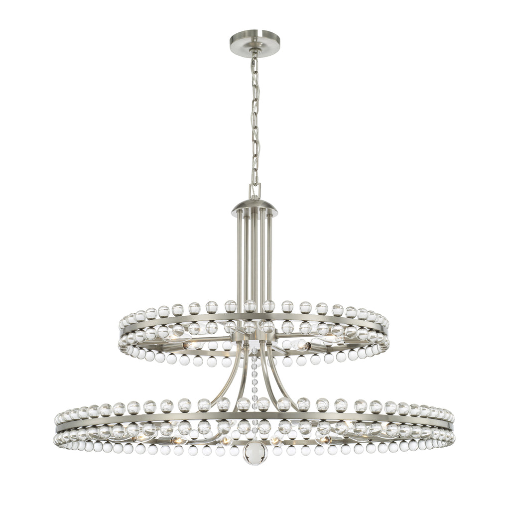 Clover 24 Light Aged Brass Two-tier Chandelier Chandelier Crystorama