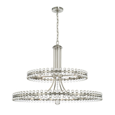 Clover 24 Light Brushed Nickel Two Tier Chandelier Chandelier Crystorama