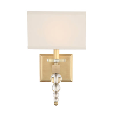 Clover 1 Light Aged Brass Sconce Wall Sconce Crystorama