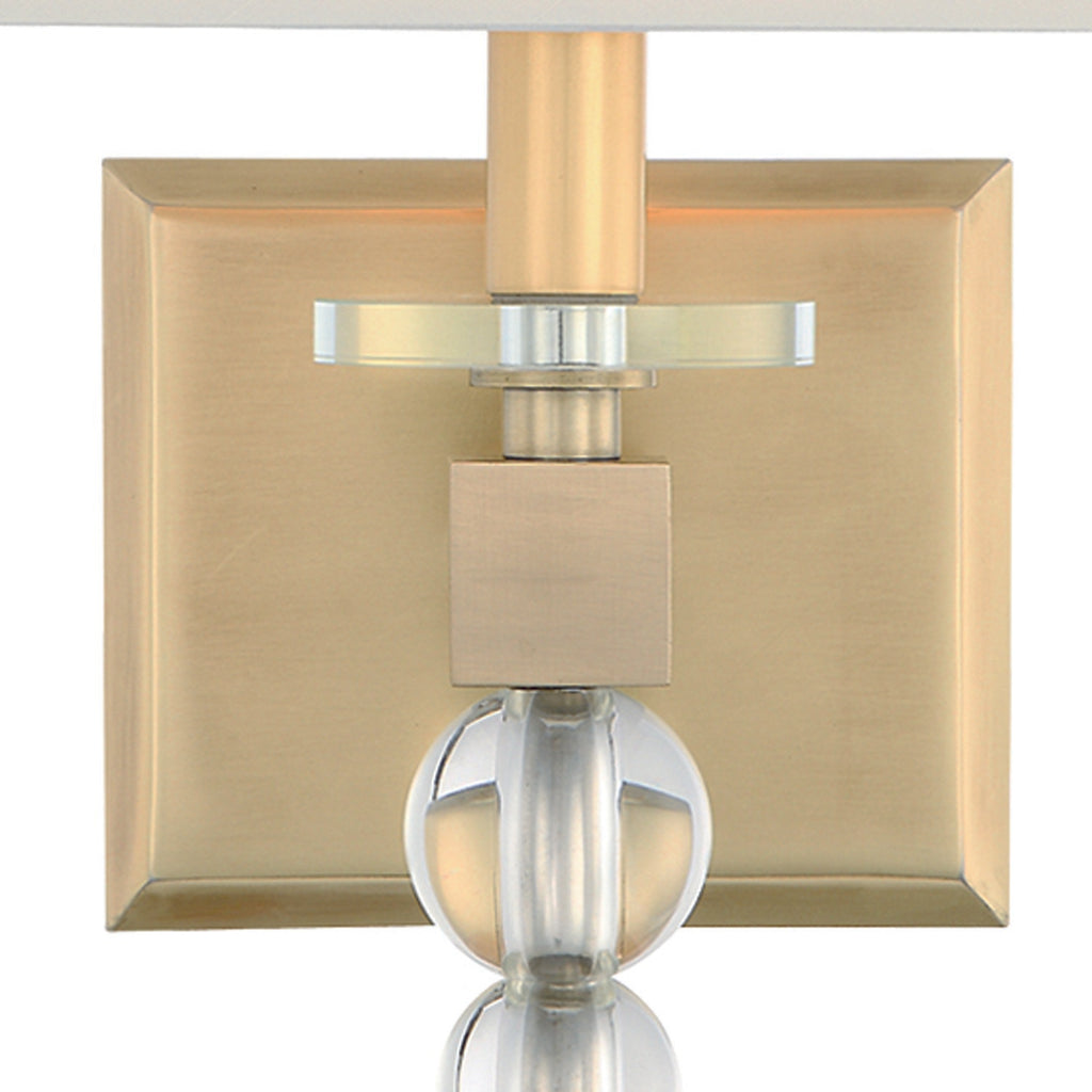 Clover 1 Light Aged Brass Sconce Wall Sconce Crystorama