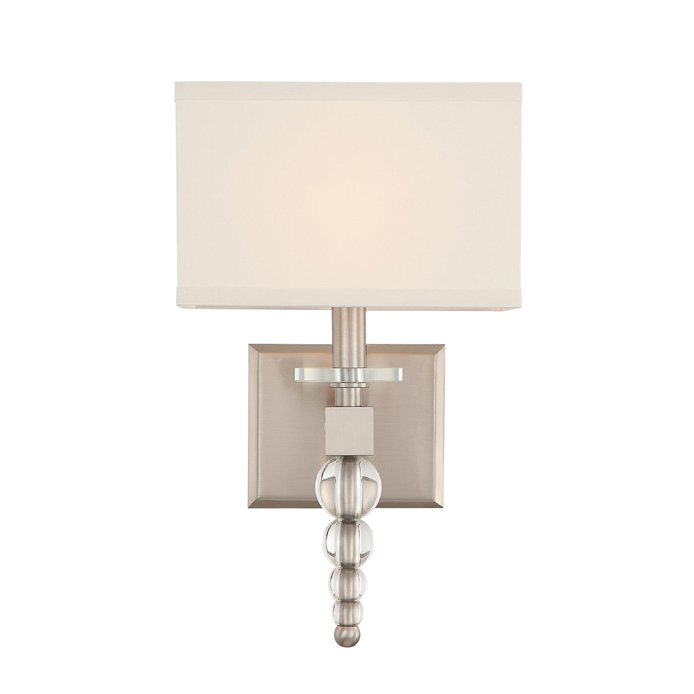 Clover 1 Light Brushed Nickel Sconce Wall Sconce Crystorama