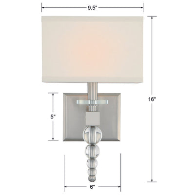 Clover 1 Light Brushed Nickel Sconce Wall Sconce Crystorama