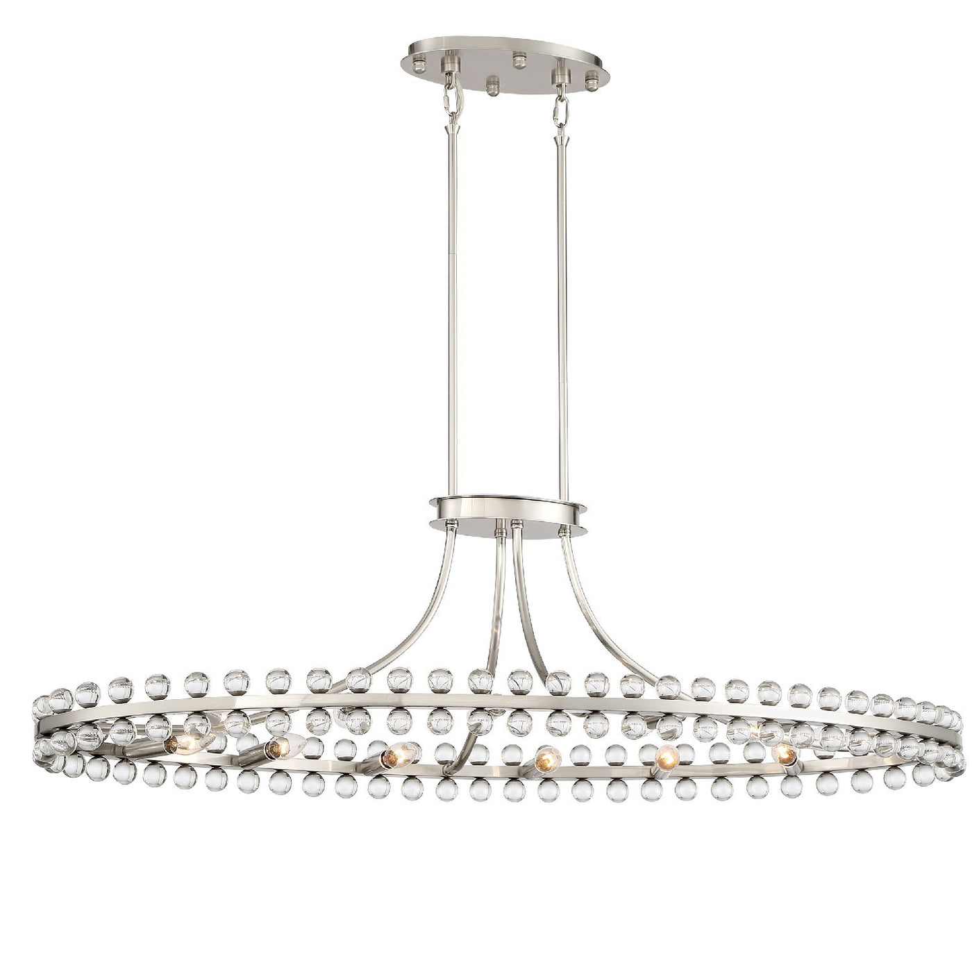 Clover 12 Light Brushed Nickel Chandelier Chandelier Crystorama