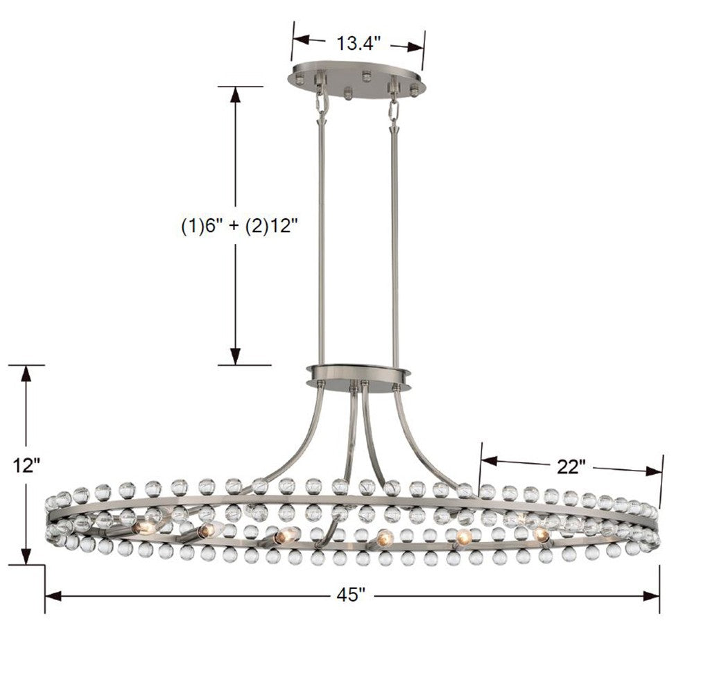 Clover 12 Light Brushed Nickel Chandelier Chandelier Crystorama