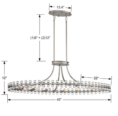 Clover 12 Light Brushed Nickel Chandelier Chandelier Crystorama