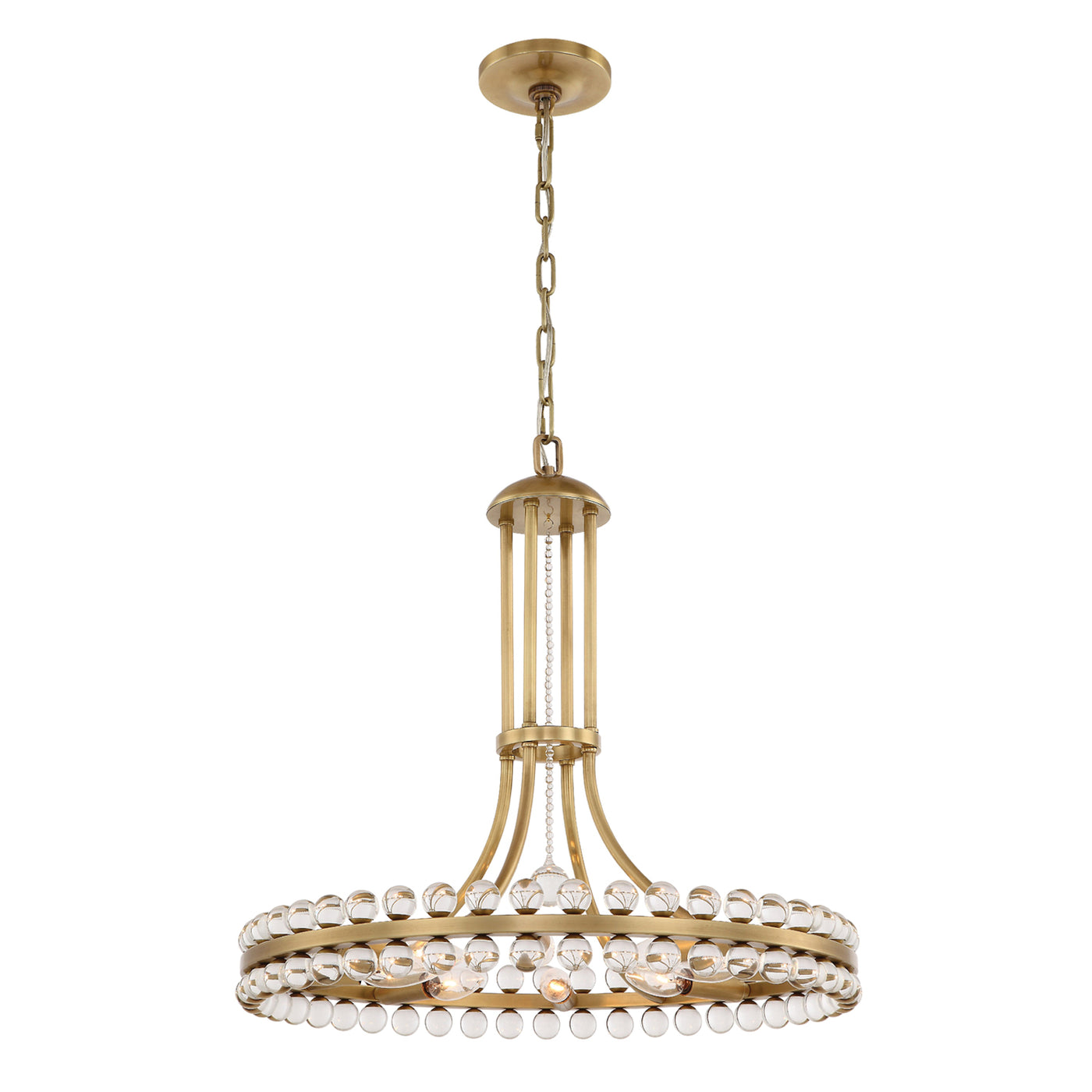 Clover 8 Light Aged Brass Chandelier Chandelier Crystorama