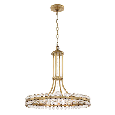 Clover 8 Light Aged Brass Chandelier Chandelier Crystorama