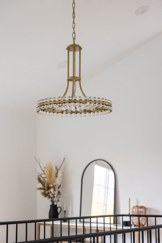 Clover 8 Light Aged Brass Chandelier Chandelier Crystorama