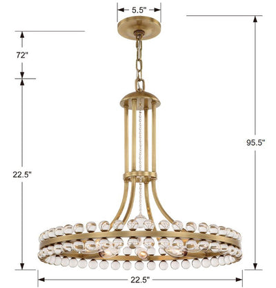 Clover 8 Light Aged Brass Chandelier Chandelier Crystorama