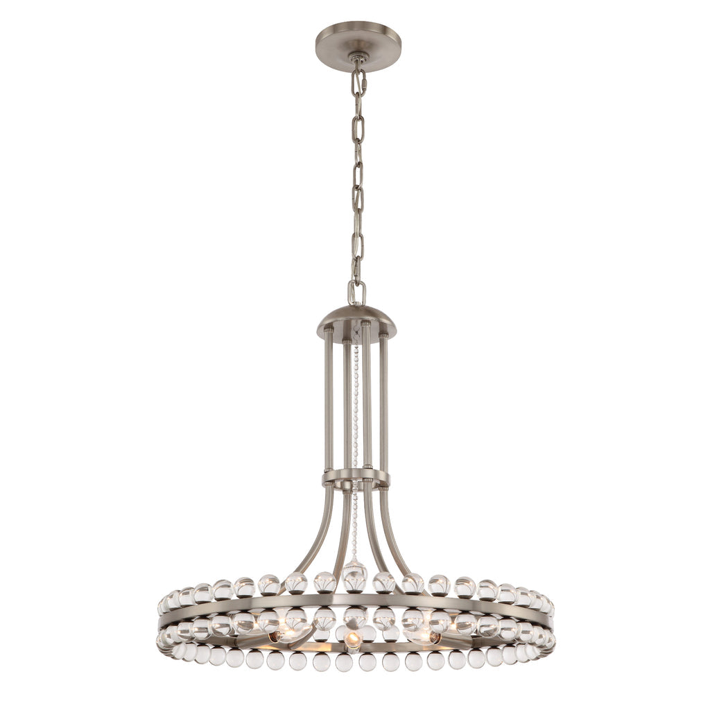 Clover 8 Light Aged Brass Chandelier Chandelier Crystorama