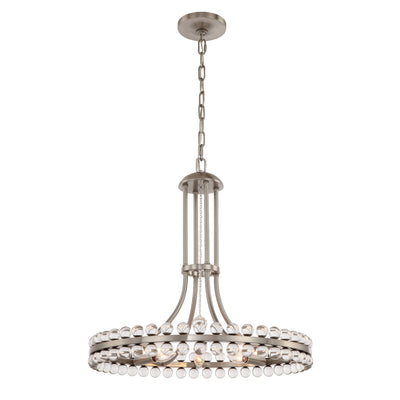 Clover 8 Light Brushed Nickel Chandelier Chandelier Crystorama