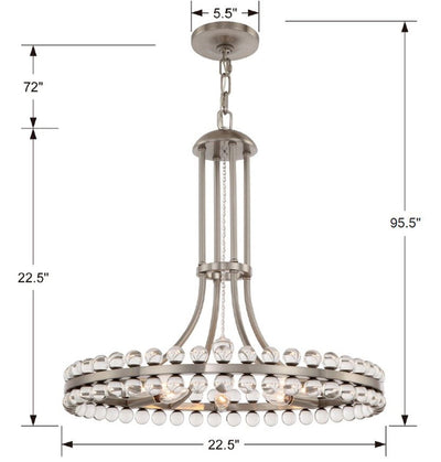 Clover 8 Light Aged Brass Chandelier Chandelier Crystorama