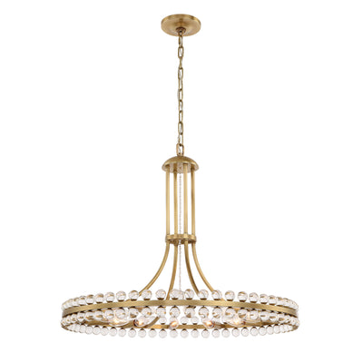 Clover 12 Light Aged Brass Chandelier Chandelier Crystorama