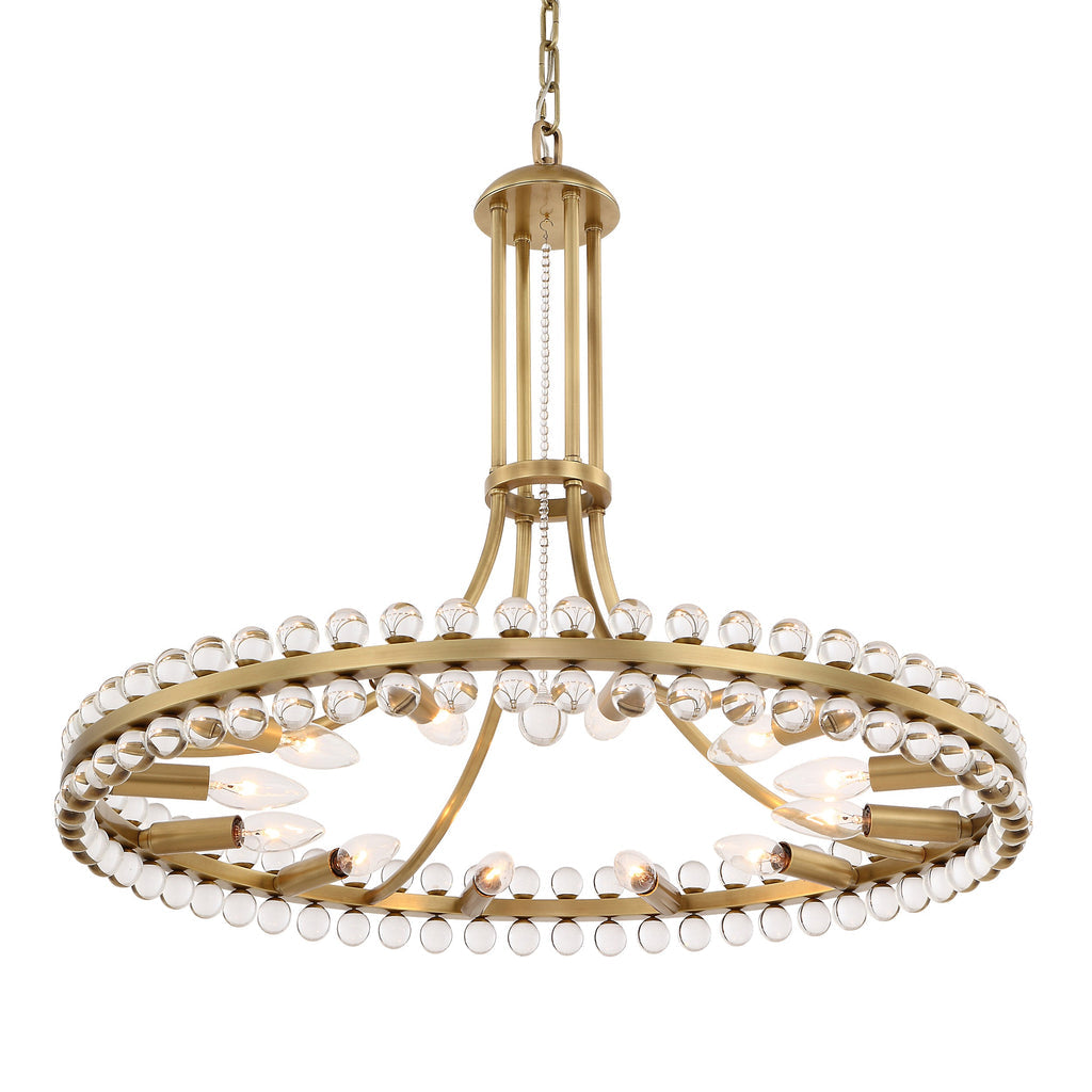 Clover 12 Light Aged Brass Chandelier Chandelier Crystorama