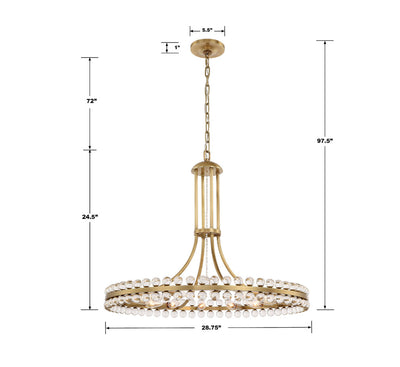 Clover 12 Light Aged Brass Chandelier Chandelier Crystorama