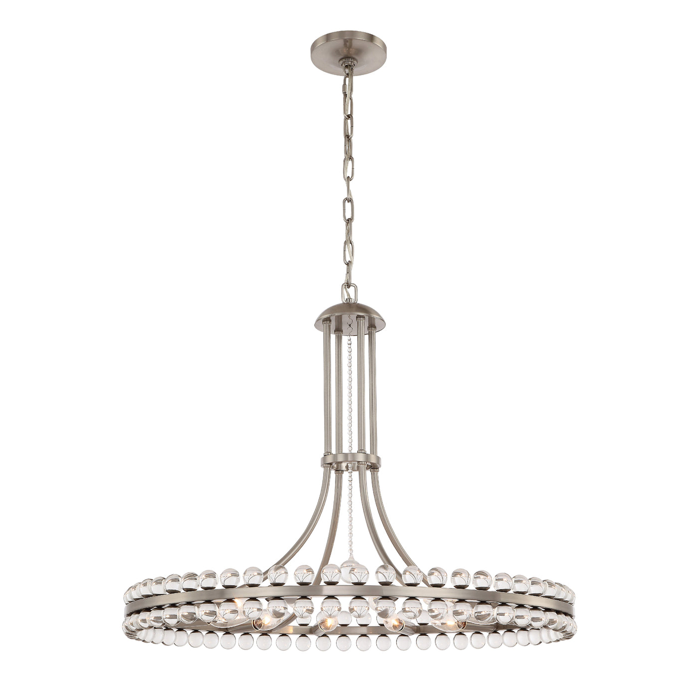 Clover 12 Light Brushed Nickel Chandelier Chandelier Crystorama