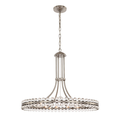 Clover 12 Light Brushed Nickel Chandelier Chandelier Crystorama