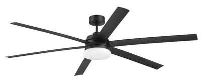 72" Chilz Smart Ceiling Fan, Flat Black, Integrated LED Light Kit, Remote & WiFi Control Ceiling Fan CRAFTMADE