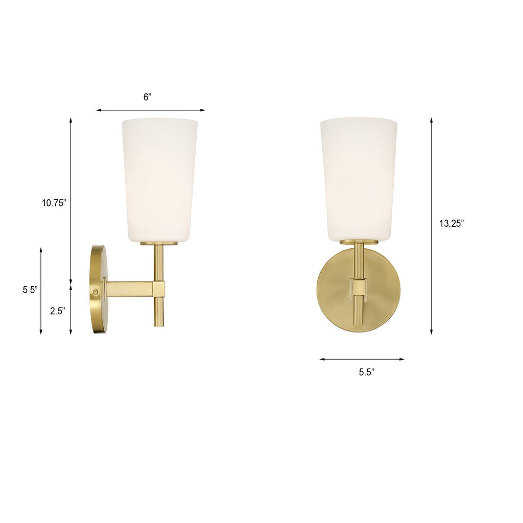 Colton 1 Light Aged Brass Bathroom Vanity Bath and Vanity Crystorama