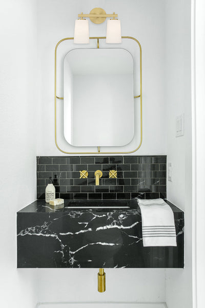 Colton 2 Light Aged Brass Bathroom Vanity Bath and Vanity Crystorama