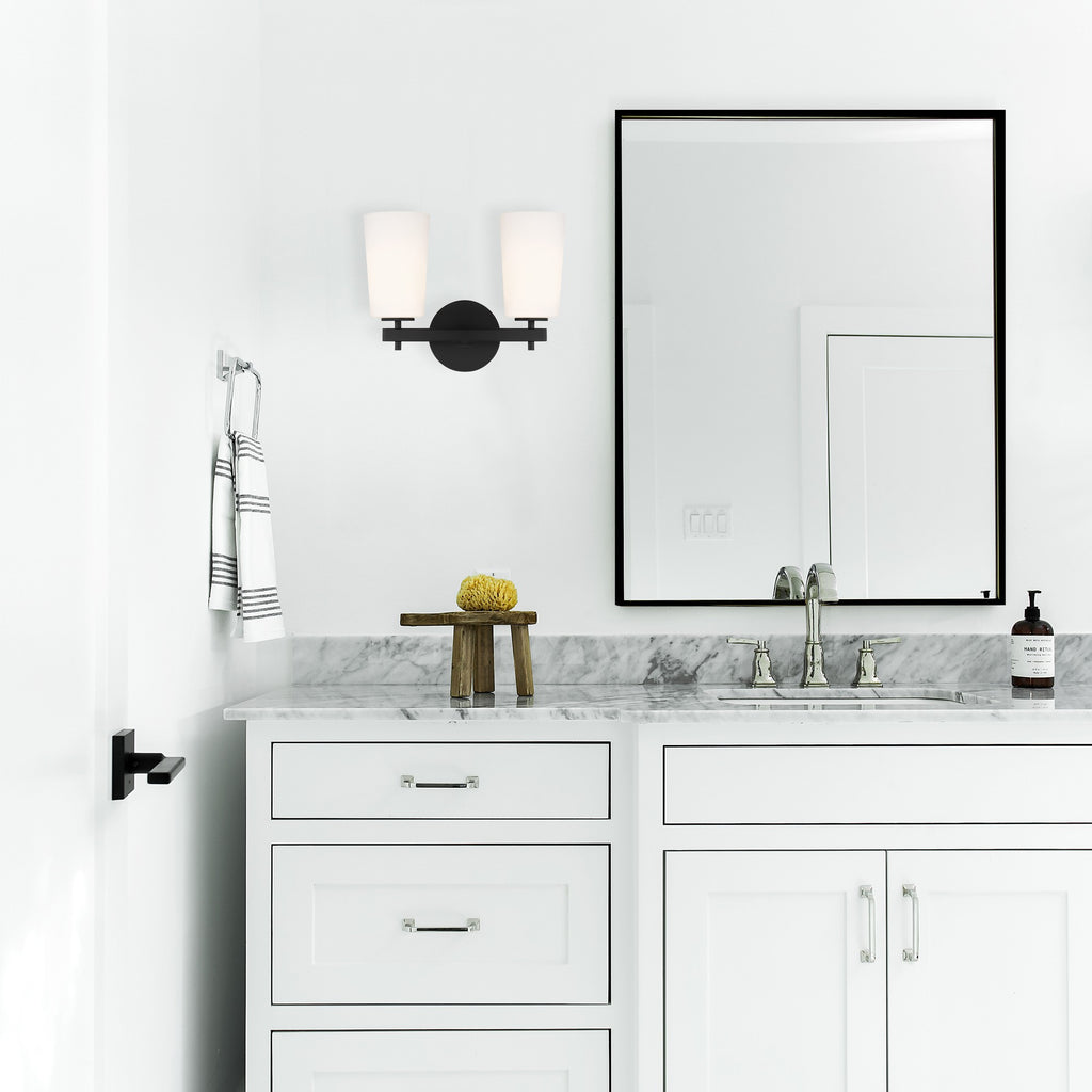 Colton 2 Light Black Bathroom Vanity Bath and Vanity Crystorama